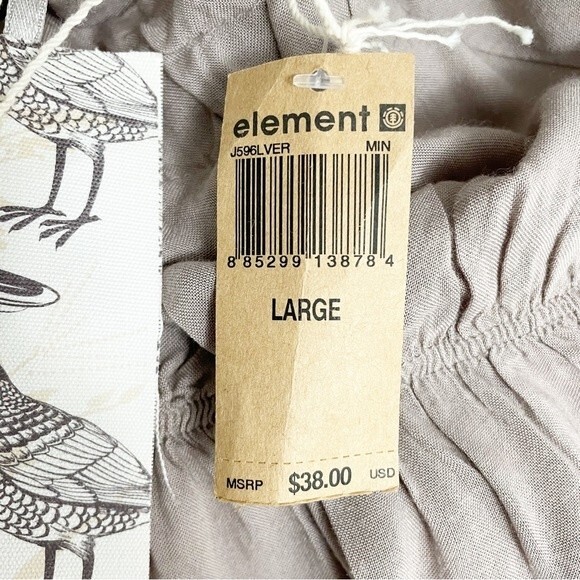 NWT Element Cross Strap Halter Slip Tank Taupe Rayon Black Straps Size Large NEW - Picture 8 of 10